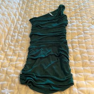 Emerald Green Ruched Homecoming Dress
